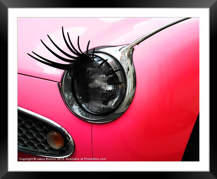 Cute pink car Framed Mounted Print by Jasna Buncic