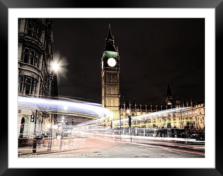Big Ben with Light Trails Framed Mounted Print by Jasna Buncic