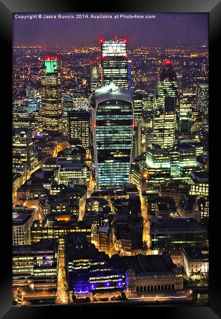 City of London Skyline at Night Framed Print by Jasna Buncic