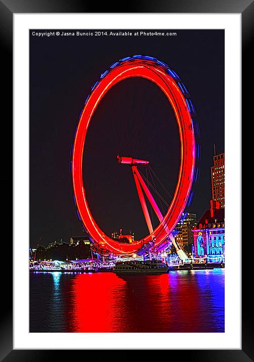 London Eye Red Framed Mounted Print by Jasna Buncic