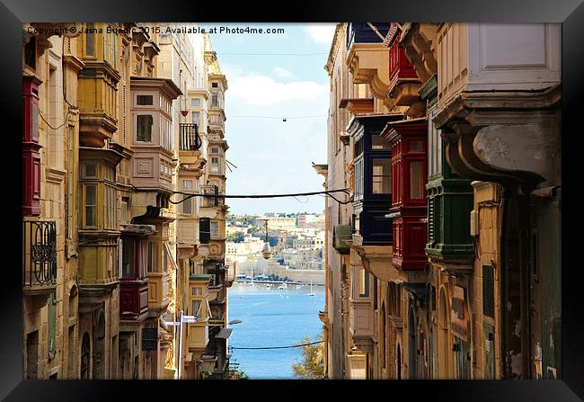 Balconies of Valletta 2 Framed Print by Jasna Buncic