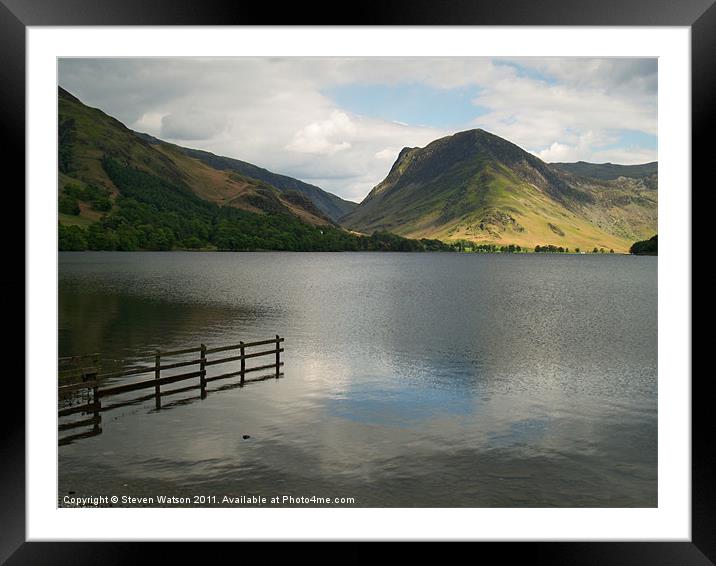 Buttermere and Fleetwith Pike. Framed Mounted Print by Steven Watson