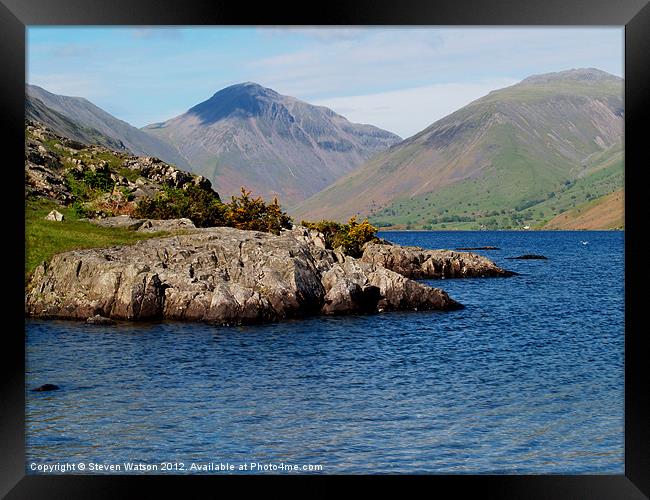 Wast Water and Great Gable Framed Print by Steven Watson