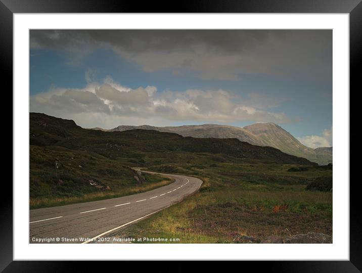 The Road to Inchnadamph Framed Mounted Print by Steven Watson