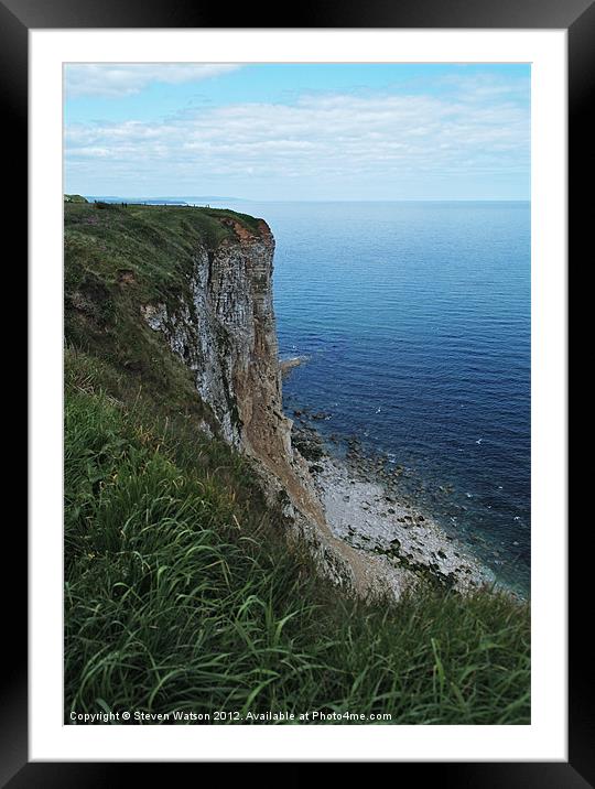 Bempton Cliffs Framed Mounted Print by Steven Watson