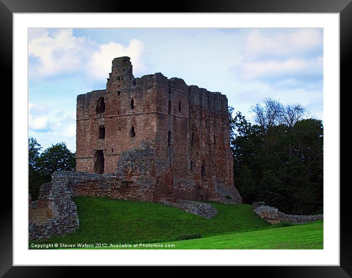 Norham Castle Keep Framed Mounted Print by Steven Watson