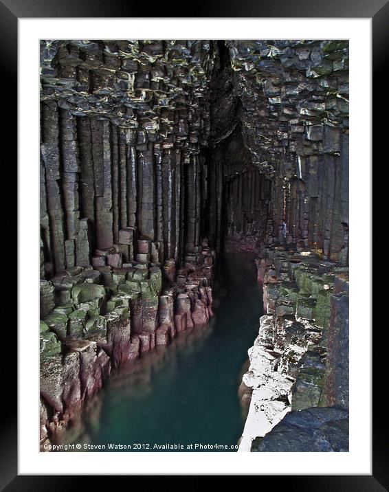 Fingal's Cave Framed Mounted Print by Steven Watson