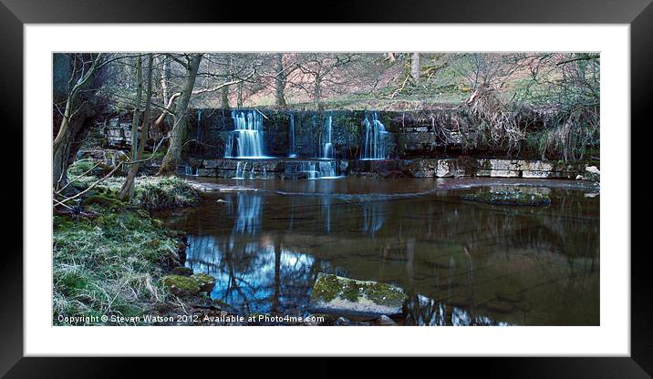 Nidd Falls Framed Mounted Print by Steven Watson