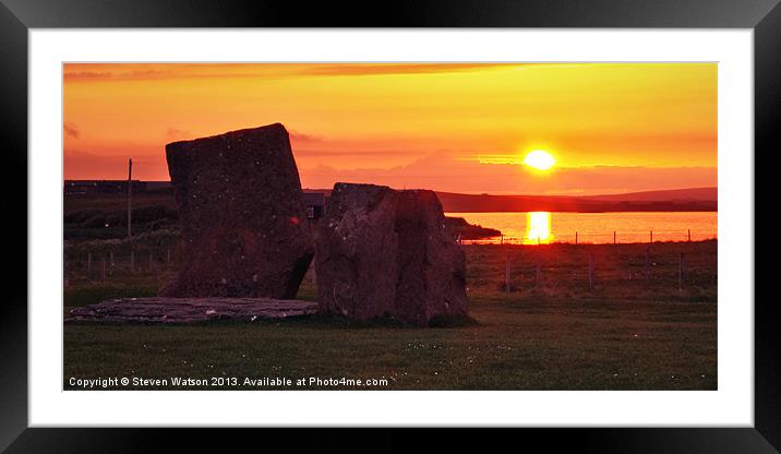 Stenness Sunset 2 Framed Mounted Print by Steven Watson