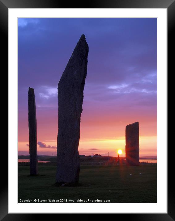 Stenness Sunset 3 Framed Mounted Print by Steven Watson