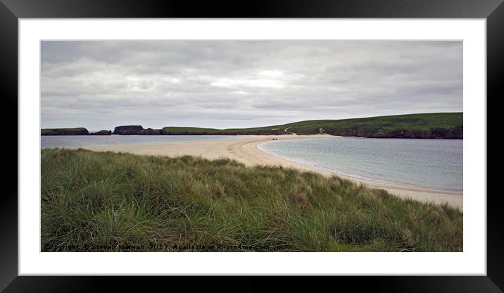 St. Ninian's Tombolo Framed Mounted Print by Steven Watson