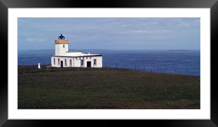 Duncansby Head Lighthouse Framed Mounted Print by Steven Watson