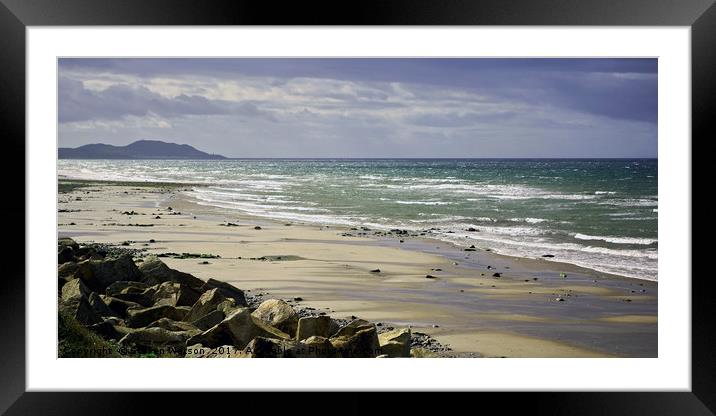 On the beach near Kirk Michael Framed Mounted Print by Steven Watson