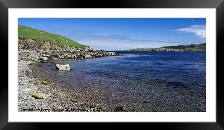 East Lunna Voe Framed Mounted Print by Steven Watson