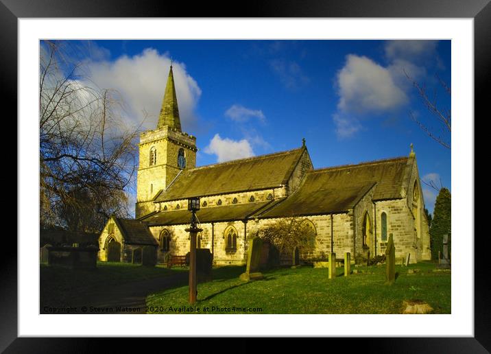 St Ricarius, Aberford Framed Mounted Print by Steven Watson