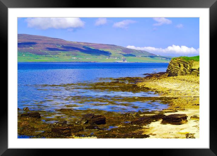 Eynhallow Sound and Rousay Framed Mounted Print by Steven Watson