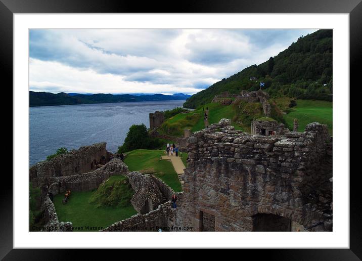 Urquhart Castle and Loch Ness Framed Mounted Print by Steven Watson
