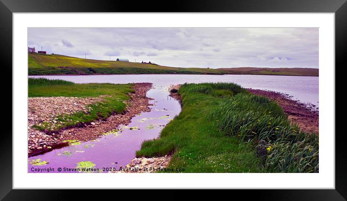 The Loch of Vatsetter 2 Framed Mounted Print by Steven Watson