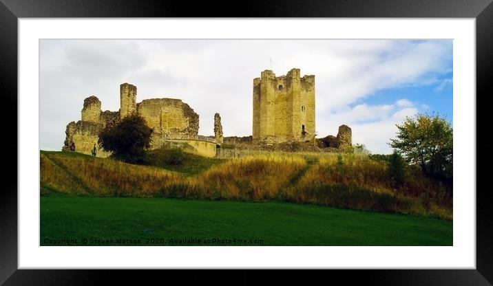 Conisborough Castle Framed Mounted Print by Steven Watson