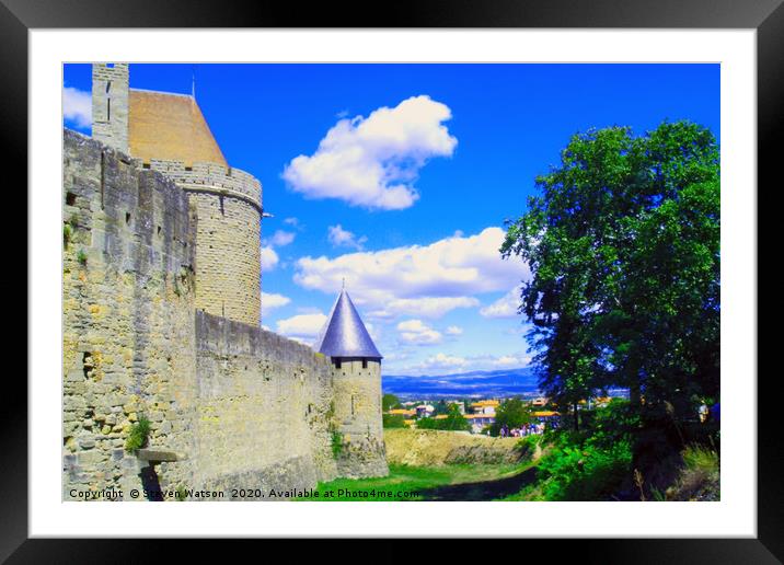 Carcassonne Framed Mounted Print by Steven Watson