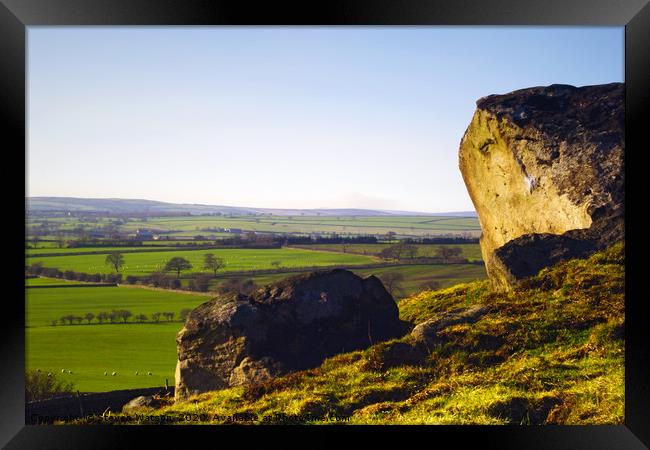 Almscliff Crag and Lower Wharfedale Framed Print by Steven Watson