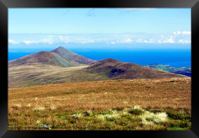 North Barrule from Snaefell Summit Framed Print by Steven Watson