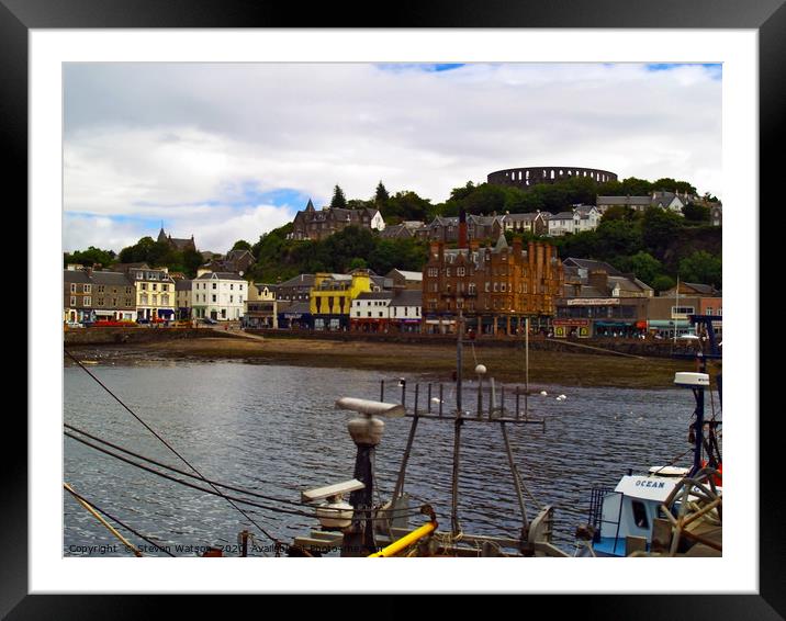 Oban and MacCaig's Tower Framed Mounted Print by Steven Watson