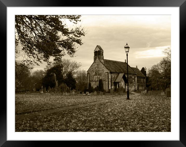 St John the Baptist, Adel, Leeds Framed Mounted Print by Steven Watson