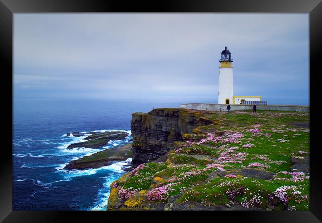 Noup Head Lighthouse Framed Print by Steven Watson