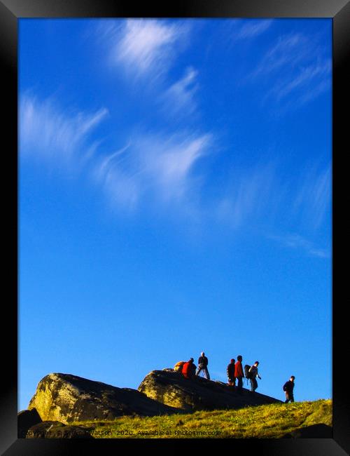 Almscliff Crag Summit Framed Print by Steven Watson