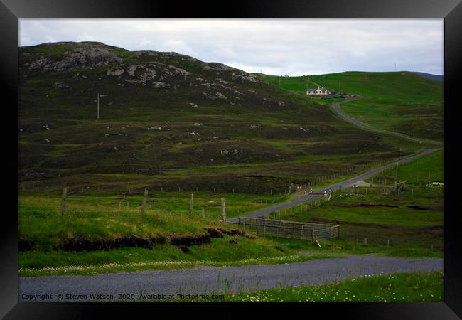 The Road to Sullom Framed Print by Steven Watson