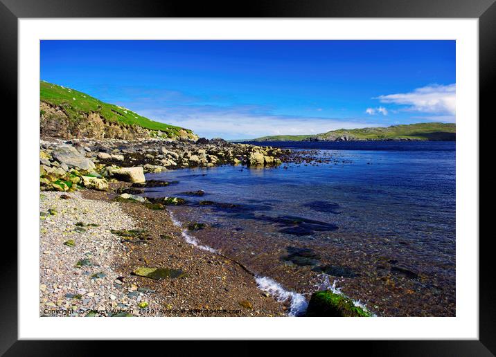 East Lunna Voe Framed Mounted Print by Steven Watson