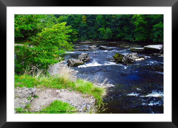 The River Ure Framed Mounted Print by Steven Watson