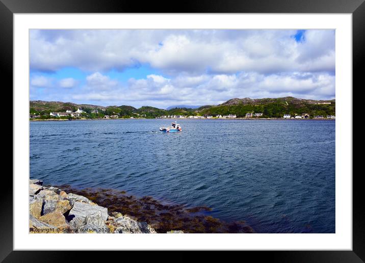 Loch Inver and Lochinver Framed Mounted Print by Steven Watson