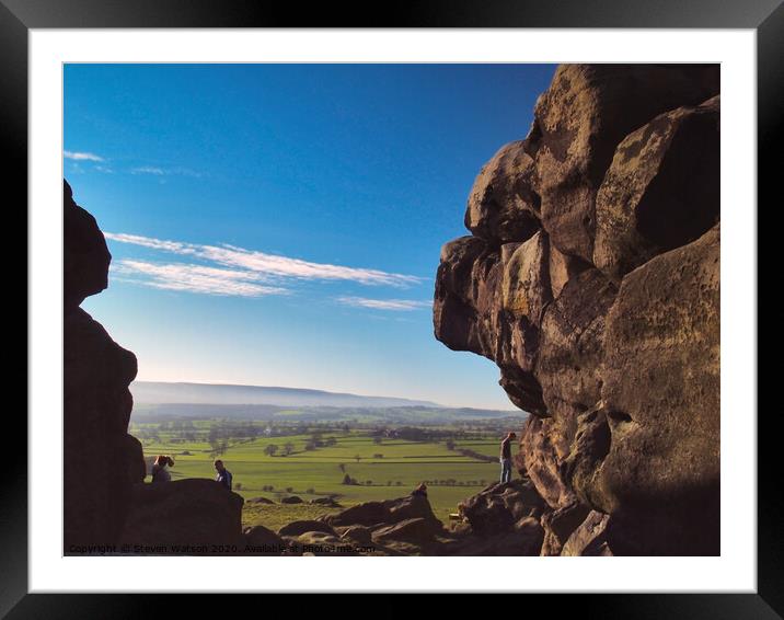 Almscliff Crag Framed Mounted Print by Steven Watson