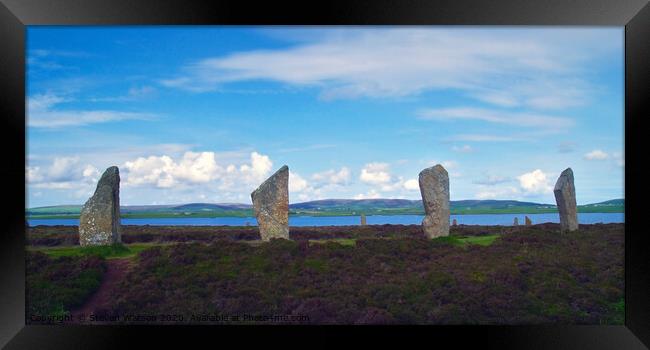 Brodgar and the Loch of Harray Framed Print by Steven Watson