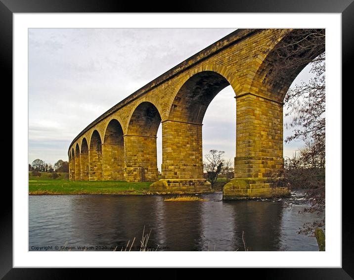 The Arthington Railway Viaduct Framed Mounted Print by Steven Watson