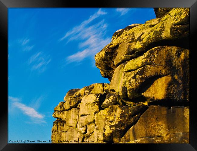 Craggy Profile Framed Print by Steven Watson