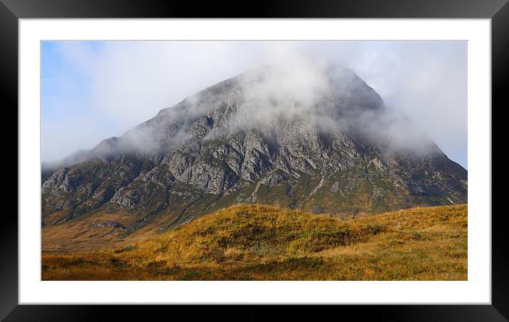 Misty Mountain Top, Glen Coe. Framed Mounted Print by Greg Osborne