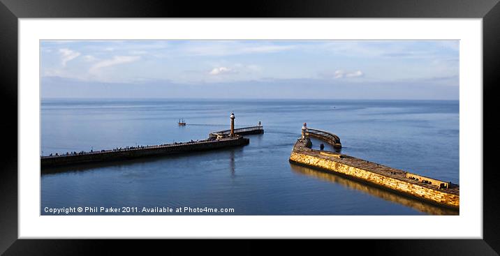 Whitby Harbour Framed Mounted Print by Phil Parker