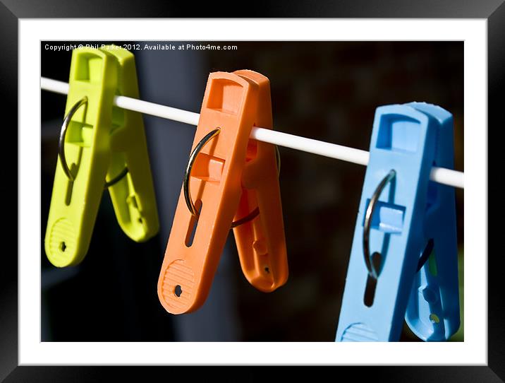 Clothes Pegs 3 Framed Mounted Print by Phil Parker