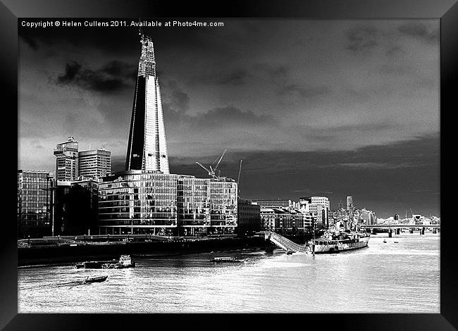 THE SHARD & THE BELFAST Framed Print by Helen Cullens