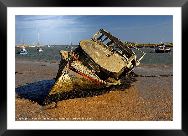 DERELICT BOAT Framed Mounted Print by Helen Cullens