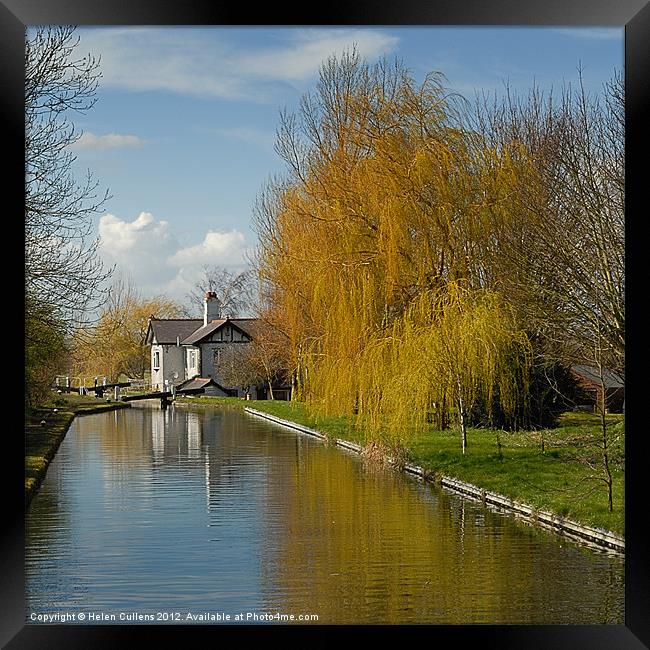 LOCK KEEPER'S COTTAGE Framed Print by Helen Cullens