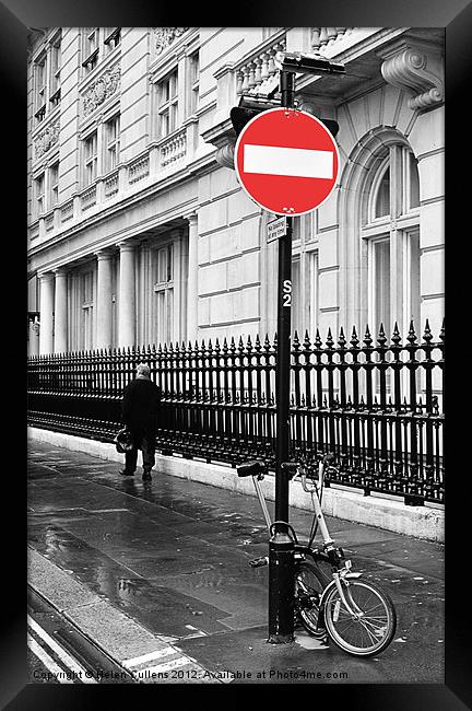 NO ENTRY Framed Print by Helen Cullens