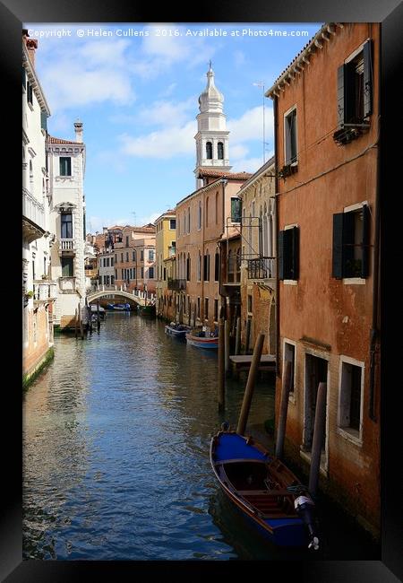 CANAL VENICE                                     Framed Print by Helen Cullens