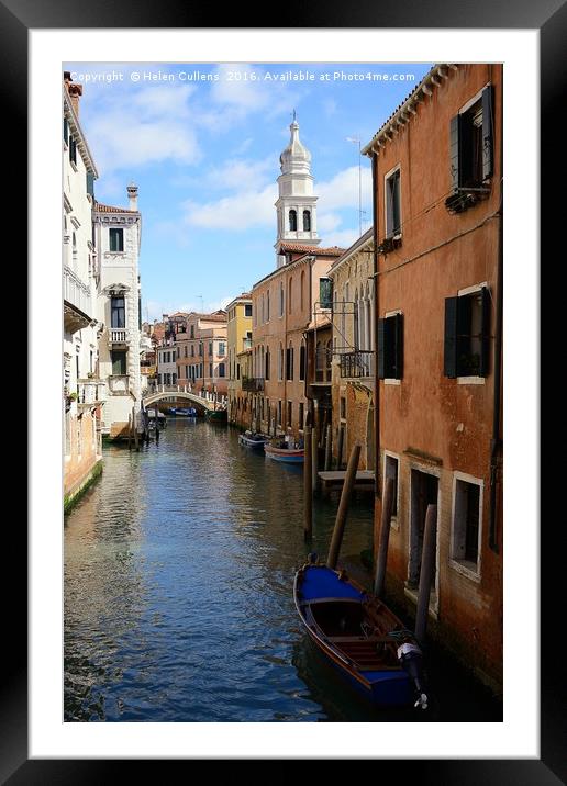 CANAL VENICE                                     Framed Mounted Print by Helen Cullens