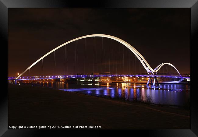 Infinity Bridge - Stockton on tees Framed Print by victoria goulding