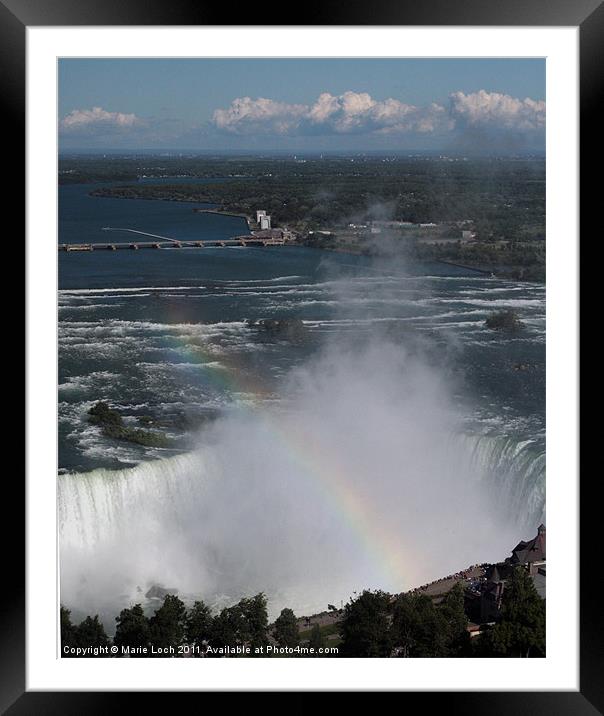 Rainbow Over Niagara Falls Framed Mounted Print by Marie Loch