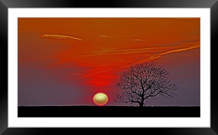 sunset over Capel-le-Ferne, Kent Framed Mounted Print by Derek Vines